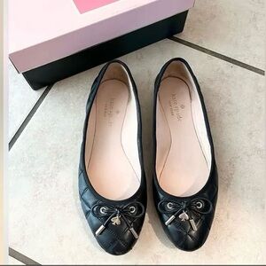 Kate Spade Black Quilted Flats